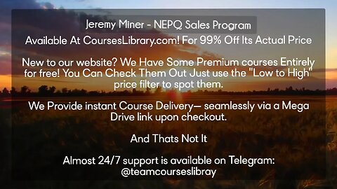 (courseslibrary.com)Jeremy Miner - NEPQ Sales Program Course download