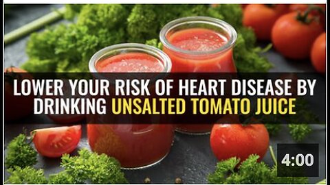 "Reduce Heart Disease Risk with Unsalted Tomato Juice Intake"