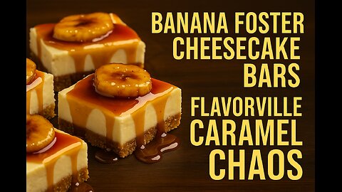 Banana Foster Cheesecake Bars – FlavorVille Viral Chaos