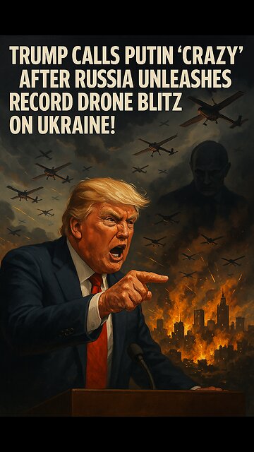 Trump Explodes at Crazy' Putin After Russia Unleashes Record Drone Blitz on Ukraine!"