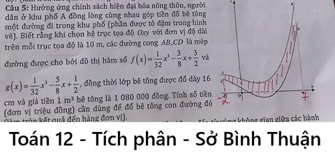 Toán 12: Tích phân: Hưởng ứng chính sách hiện đại hóa nông thôn, người dân ở khu phố A đồng lòng
