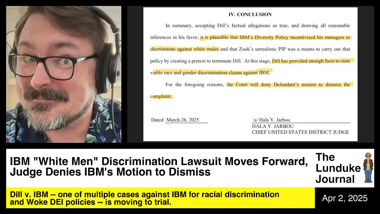 IBM "White Men" Discrimination Lawsuit Moves Forward, Judge Denies IBM's Motion to Dismiss