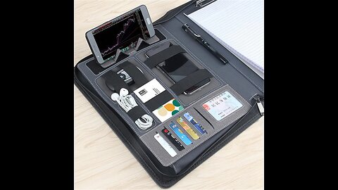 All-In-One Folder_ Power Bank+Phone Mount+Card Slot+Laptop Organizer+More