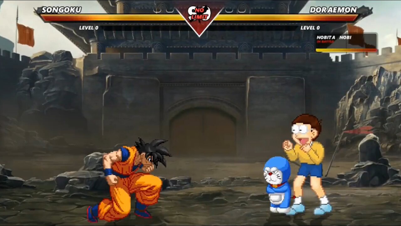 GOKU vs DORAEMON & NOBITA - (Hardest AI)