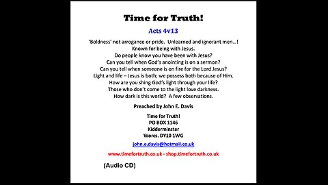 Acts 4v13 (Time for Truth!) Study 26