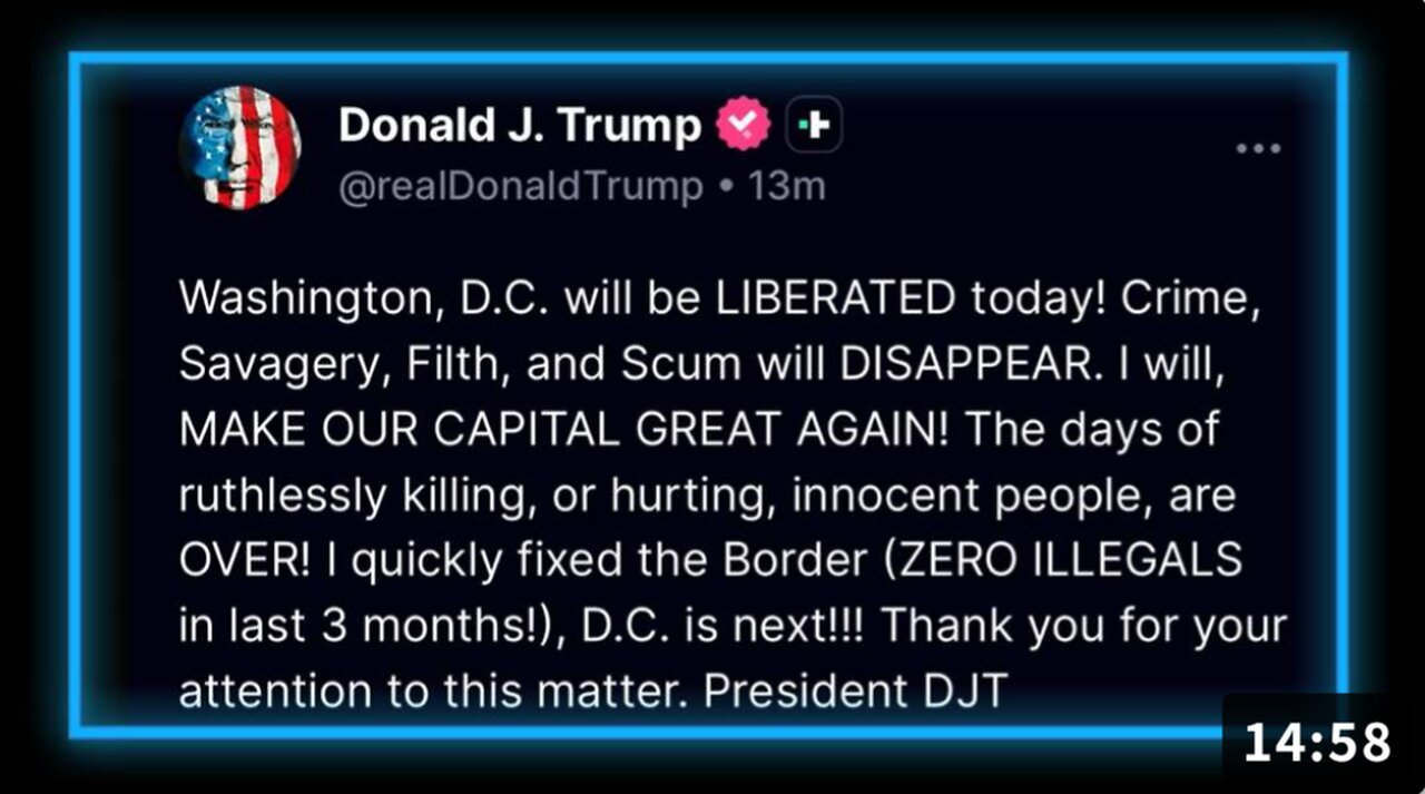 BREAKING VIDEO: Trump Officially Takes Control Of DC & Places US Capital Under Federal Control
