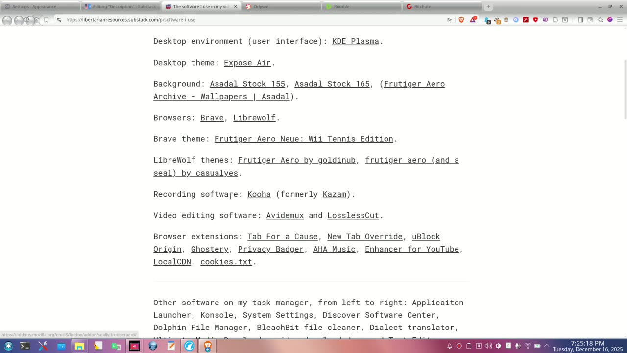 The Software that I use