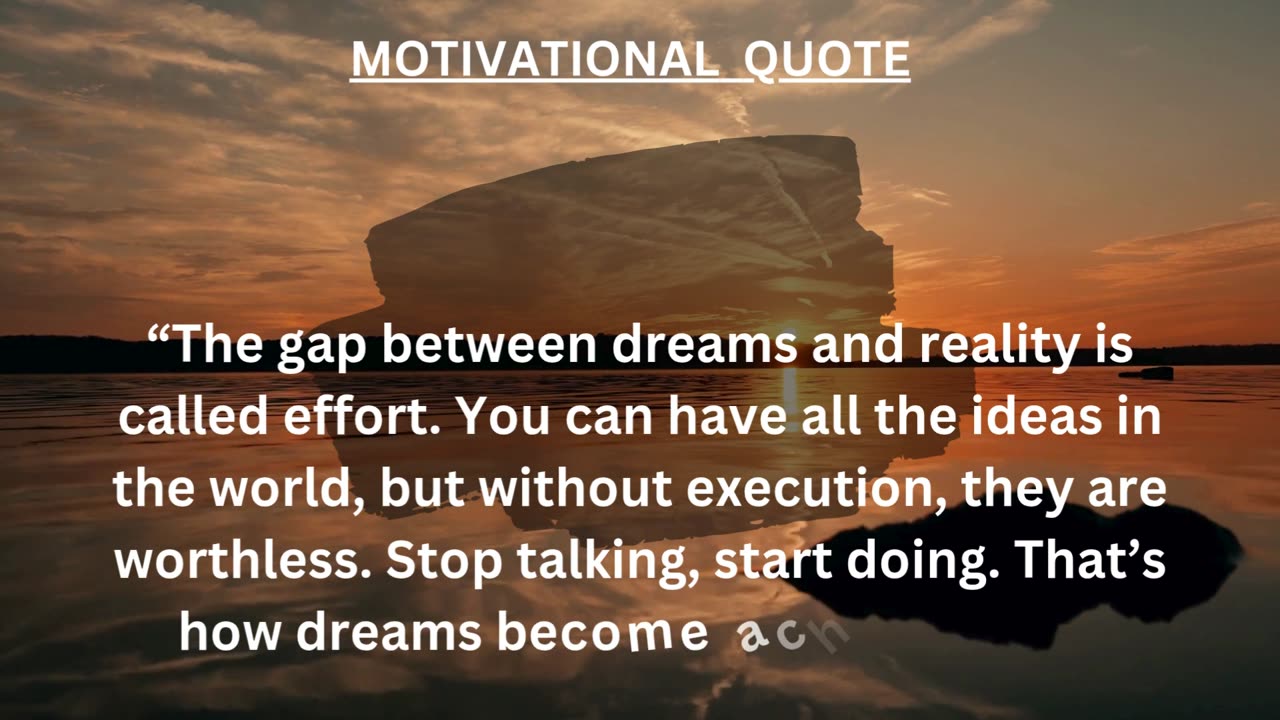 MOTIVATIONAL QUOTE, 💡 Dreams + Effort = Reality.