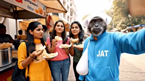 College GF Ke Saath Lunch Date 🐵❤️🍱 | Monkey Vlog Love Story | Viral Shorts 2025