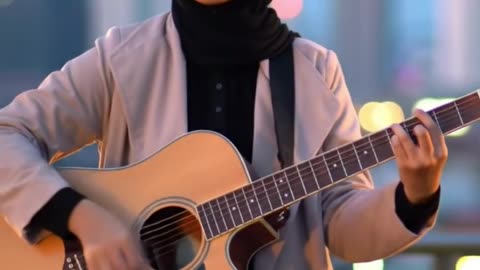 Acoustic Serenity 🌿 | #muslimah #shorts #acousticguitar