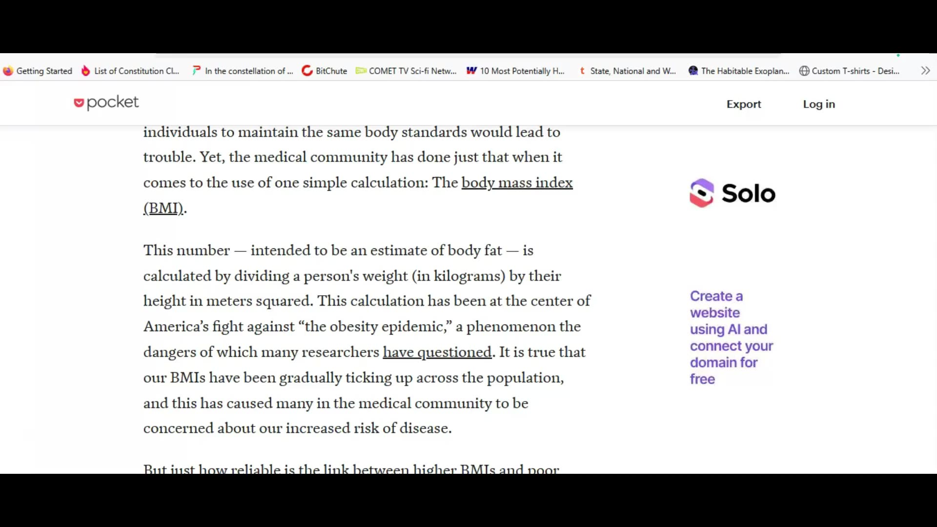 Wacko liberals call Body Mass Index racist