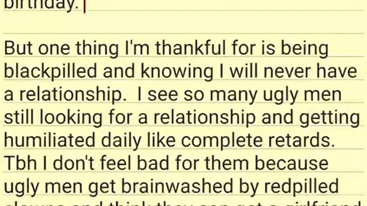 My thoughts on my birthday, being a virgin and ugly redpilled men (REUPLOAD)