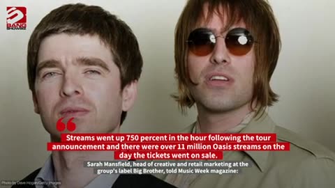 Oasis streaming soared at staggering rate after reunion tour was announced