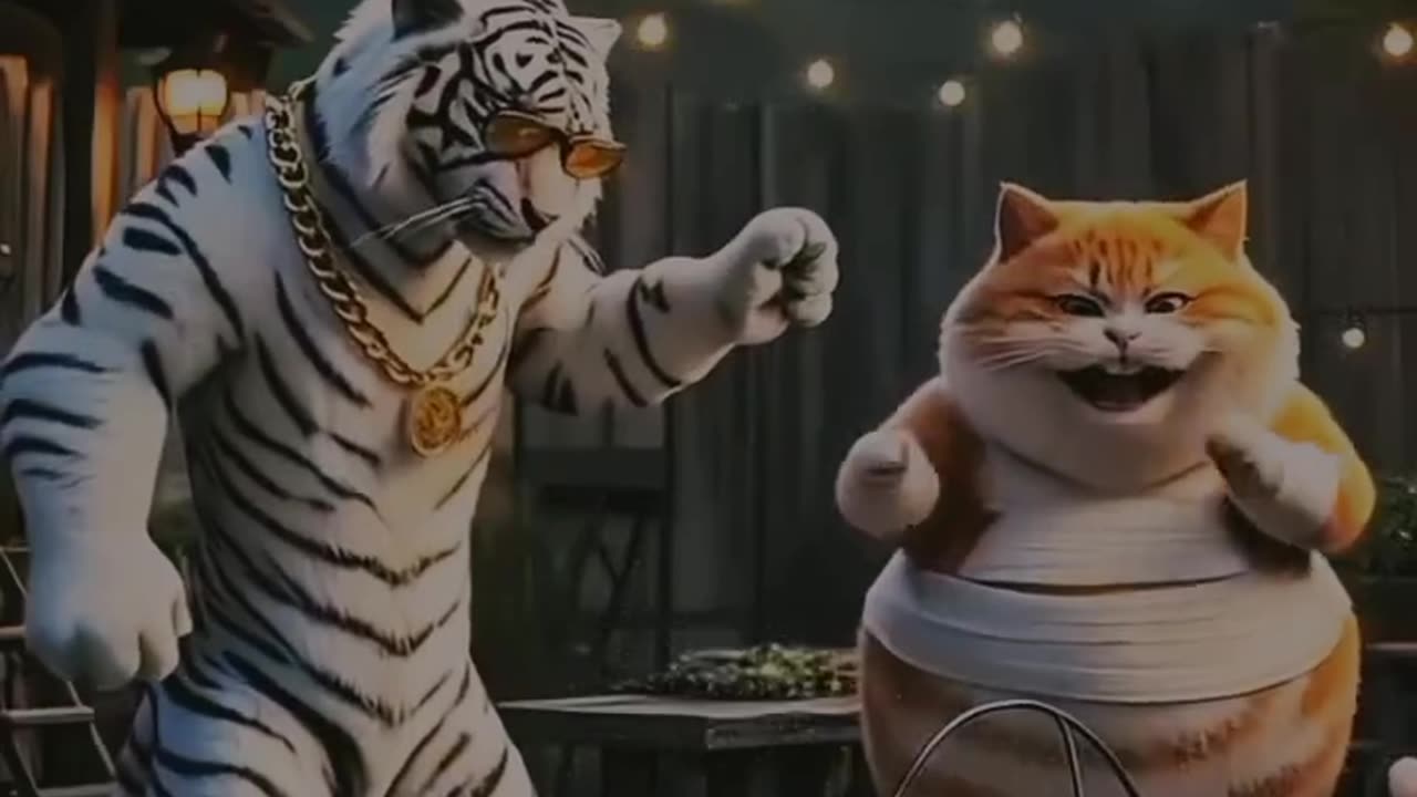 Tiger and cat friendship 💪💪