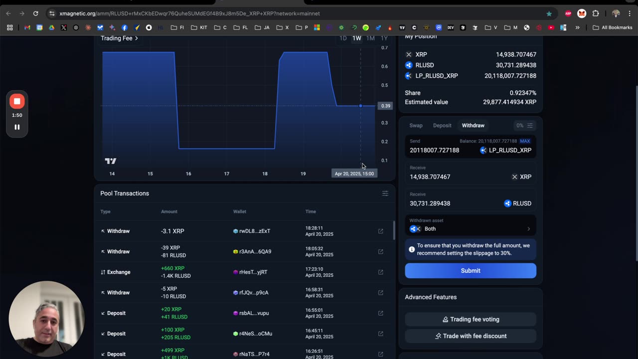 AMM Pool 💦 RLUSD XRP Pool Easter Update 20 April 2025