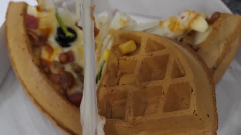 Combination Pizza Waffle - Korean street food