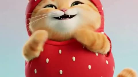 Strawberry Cat Dancing