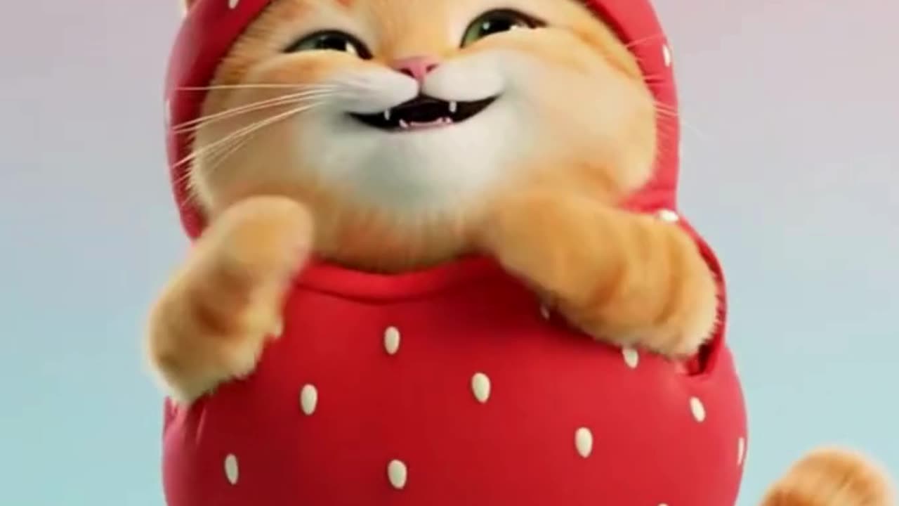 Strawberry Cat Dancing