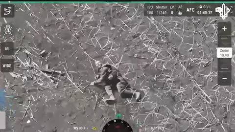 Russian Soldier Stumbles into Razor-Wire