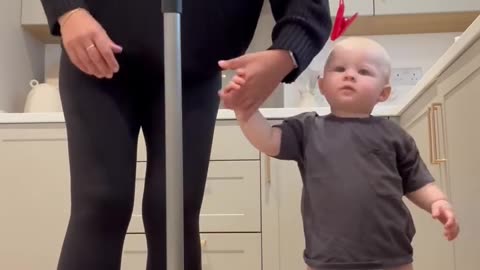 Happy Toddler on a Treadmill