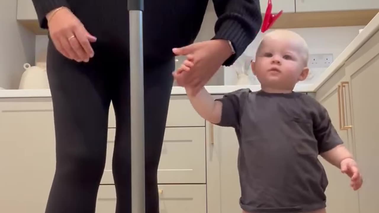 Happy Toddler on a Treadmill