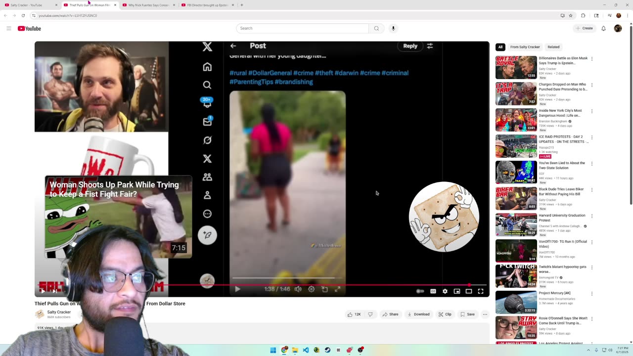 REACT Salty Cracker Woman pulls gun at Dollar General...
