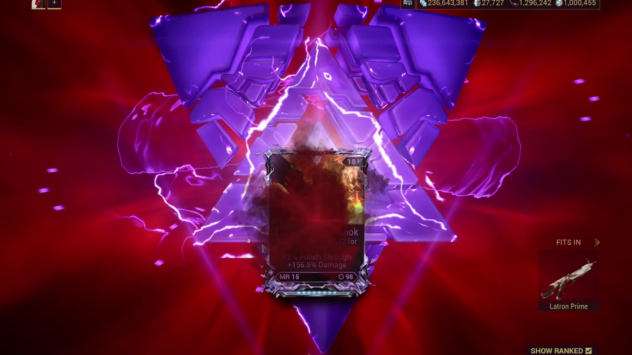 1 million Kuva spent on Latron Riven. Warframe