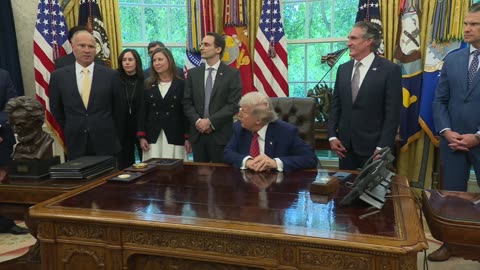 President Trump Signs Executive Orders in the Oval Office, May 23, 2025
