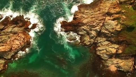 Ocean Sea Waves Drone Aerial View Free Stock Video Footage