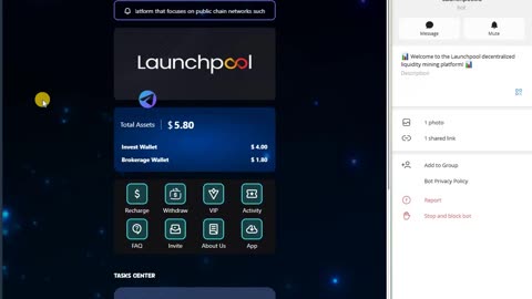 شرح ومراجعة لمنصة ربح جديدة لربح عملة USDT من خلال بوت LaunchpoolAI 🤖| واثبات سحب 1.80$