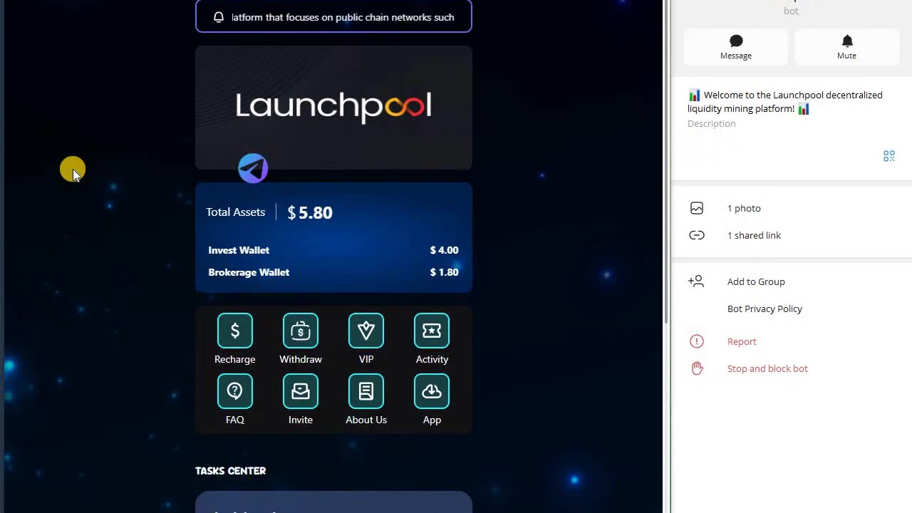 شرح ومراجعة لمنصة ربح جديدة لربح عملة USDT من خلال بوت LaunchpoolAI 🤖| واثبات سحب 1.80$