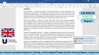 Client Work (Report) | CIS-2011-N Security Management | Teesside University