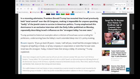 Trump: “Israel Has Total Control Over Congress” – Stunning Admission
