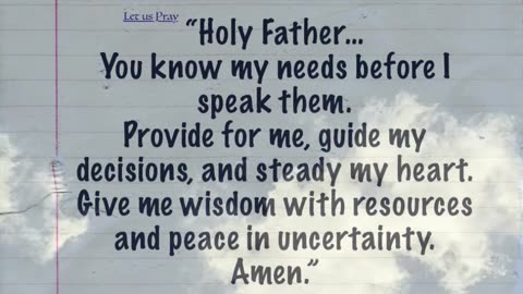 Prayer for Financial Peace & Provision | God Provide for Me