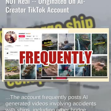 Fact Check: AI Video Of 'Gas Cargo Ship' Exploding Against Bridge Is NOT Real -- Origin = AI-Creator