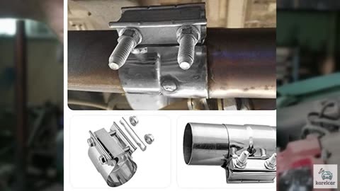 2PCS Exhaust Clamp,Stainless Steel Lap Joint Band Clamp Muffler Clamp,Universal