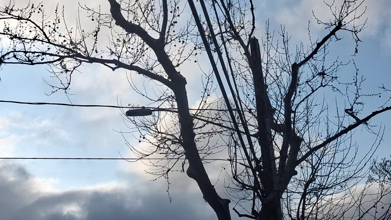 Layers of colored created material, "clouds"
