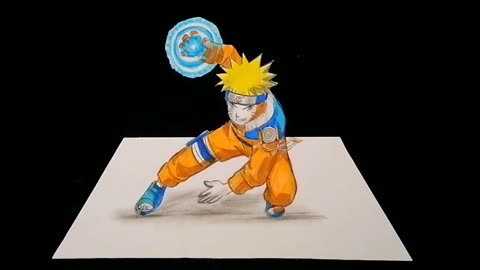 💥 How to Draw Little Naruto Using Rasengan – 3D Anime Drawing Tutorial ✍️