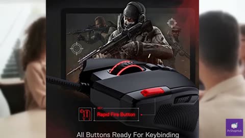 Redragon M612 Predator RGB Gaming Mouse, 8000 DPI Wired Optical Mouse with 11 Pr