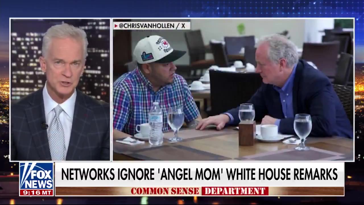 Trace Gallagher calls out CNN and MSNBC for not showing Patty Morin’s emotional remarks live at the White House