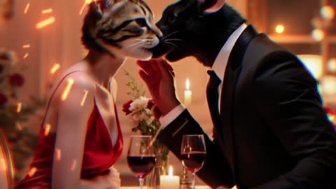 Purr-fectly Human: Cat Faces Blowing Kiss-Kiss Like People