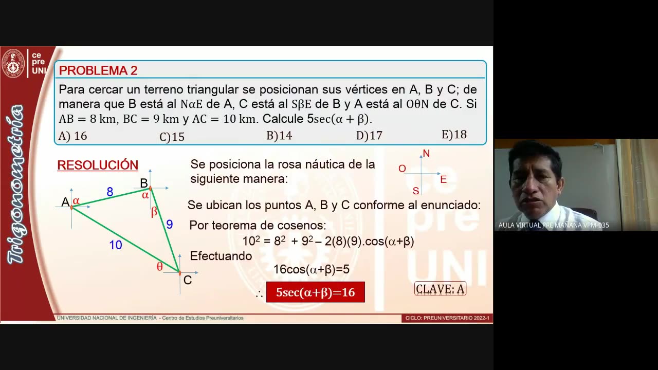 CEPRE UNI 2022 - 1 | Semana 17 | Trigonometría S1