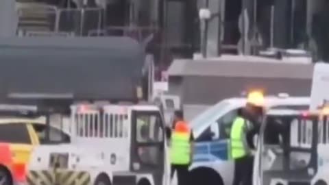 Moment "ethnic man" 'sprints across Heathrow tarmac as planes land'