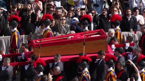 Funeral procession carrying the body of Pope Francis arrives in St Peter's Square | AFP