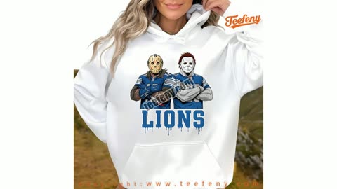 Detroit Lions Jason Voorhees Michael Myers Horror Shirt Teen