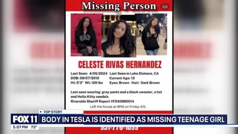 Celeste Rivas: Teen girl last seen in 2024 ID'ed as body in D4vd's Tesla