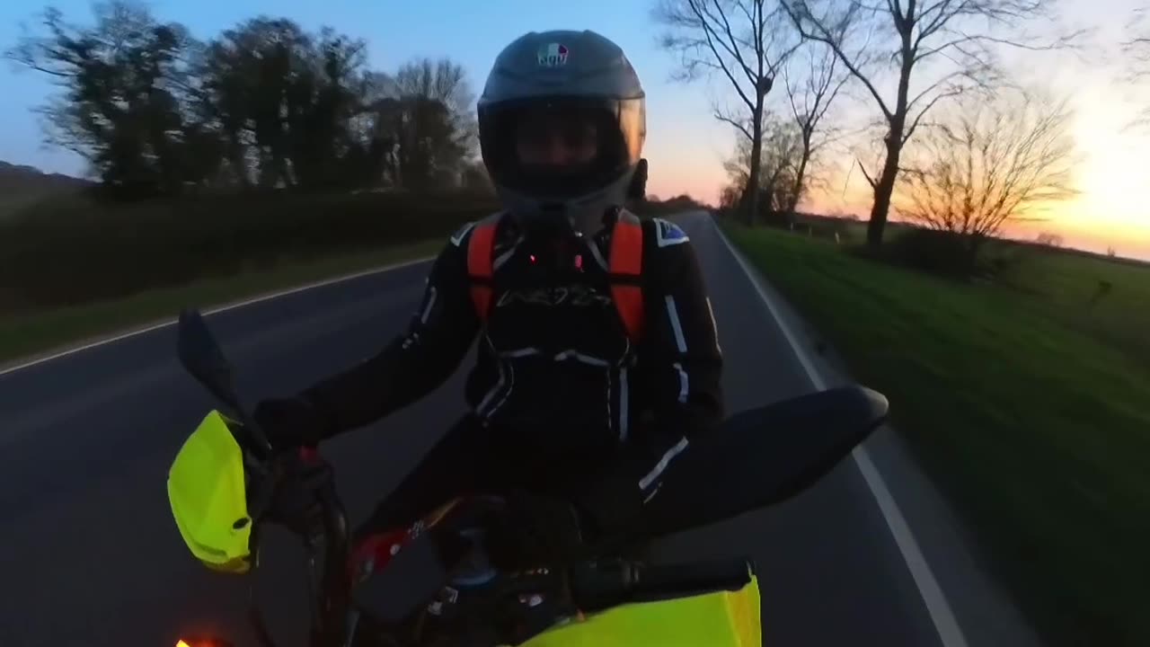 Motorcycle Rider Has Close Call With Pheasant