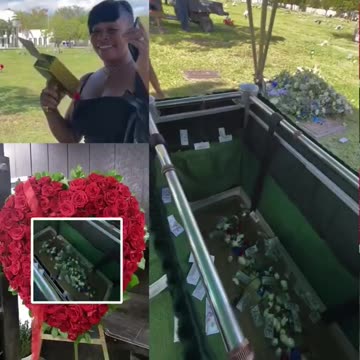 A woman scattered cash at her nephew's funeral, resembling a nightclub scene.