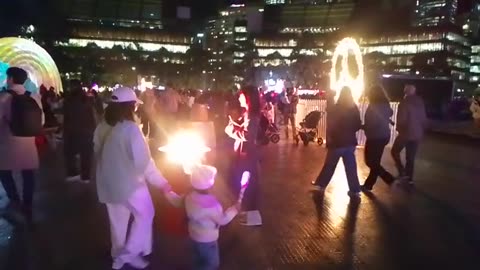 Vivid lightscapes in Darling Harbour resembled a Travis Scott hellscape