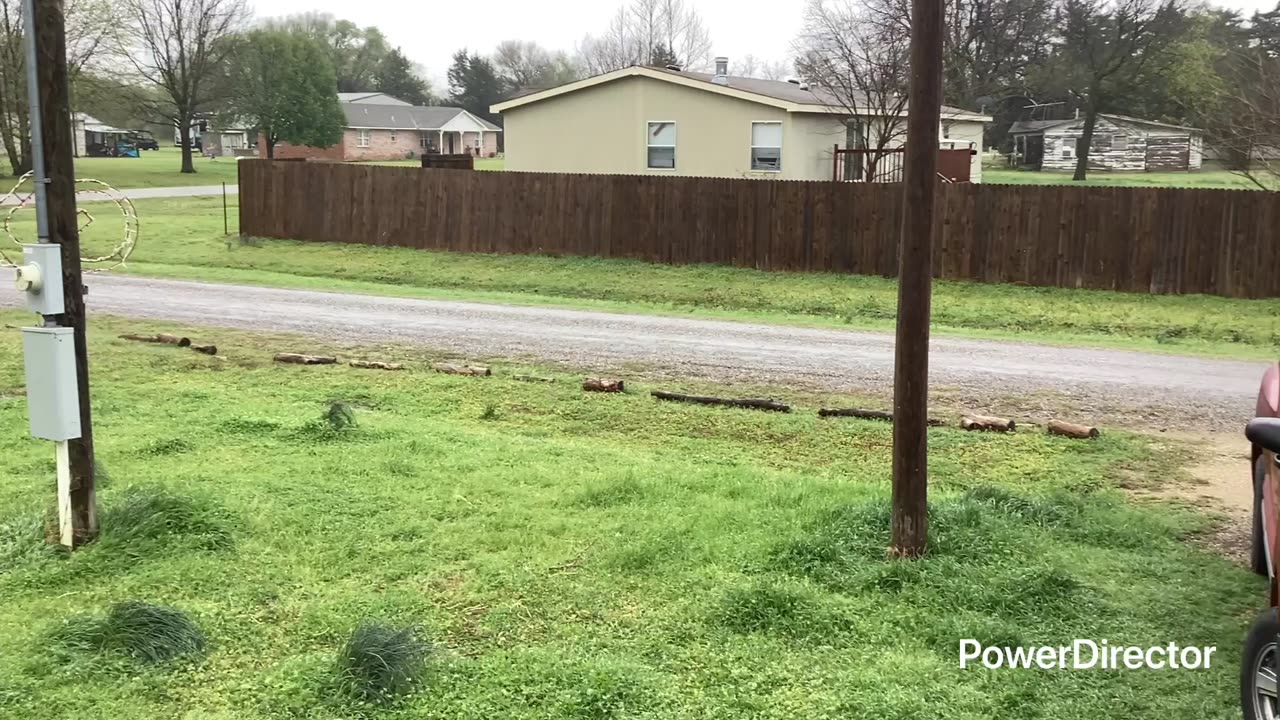 Hailstorm in small town Byars, Oklahoma